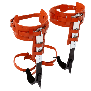 Climbing Spikes with Multi-Functional Belt, Stainless Steel Climbing Trees Gear with Cattle Hide Leggings Straps and Extra Straps for Outdoor Jungle Survival Fruit Picking